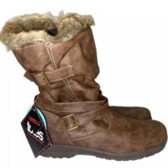 Totes 2A20-307-4A Women's Waterproof Winter Boot Brown Size 6 - Picture 2 of 4